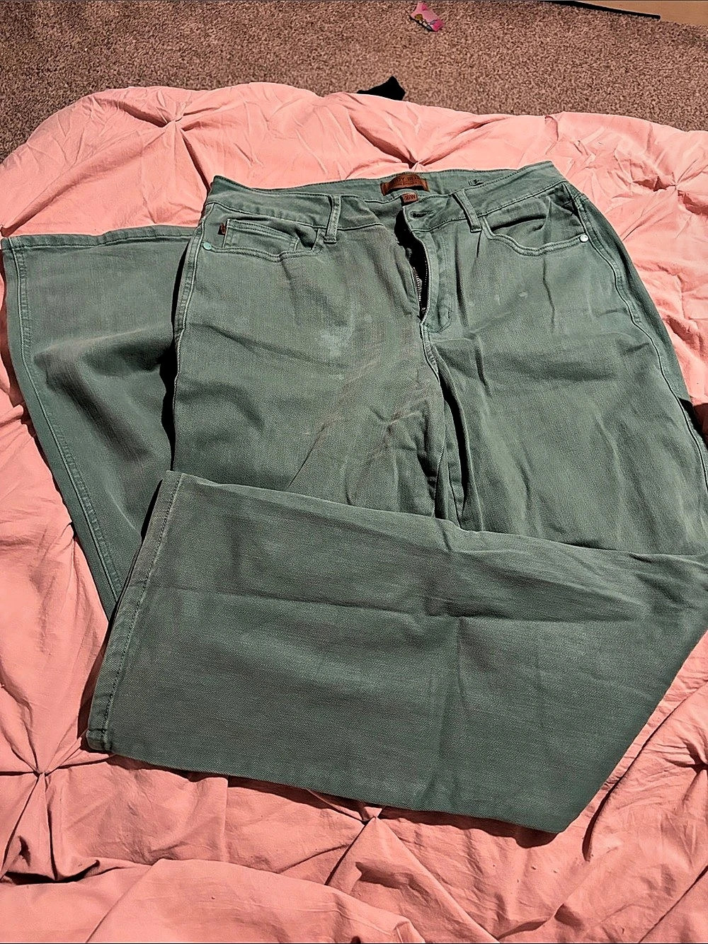 Judy Blue Sage Green Flare Jeans Size 16W